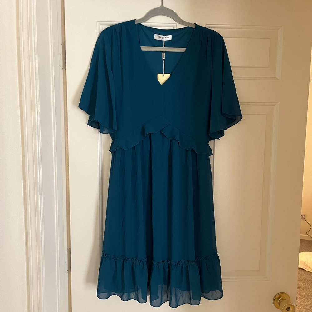 2 FOR $15 SALE!! *ADD TO BUNDLE* Deep Turquoise Mini/Midi Dress!
